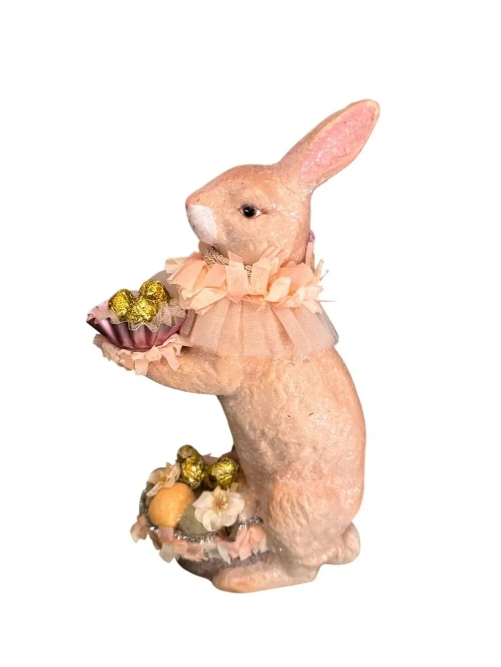 Katherine's Collectibles Matilda Hare Glittered Paper Mache Easter Bunny Figure